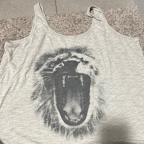 Maurices Tops - Maurices Cream Tank Top with Lion Print